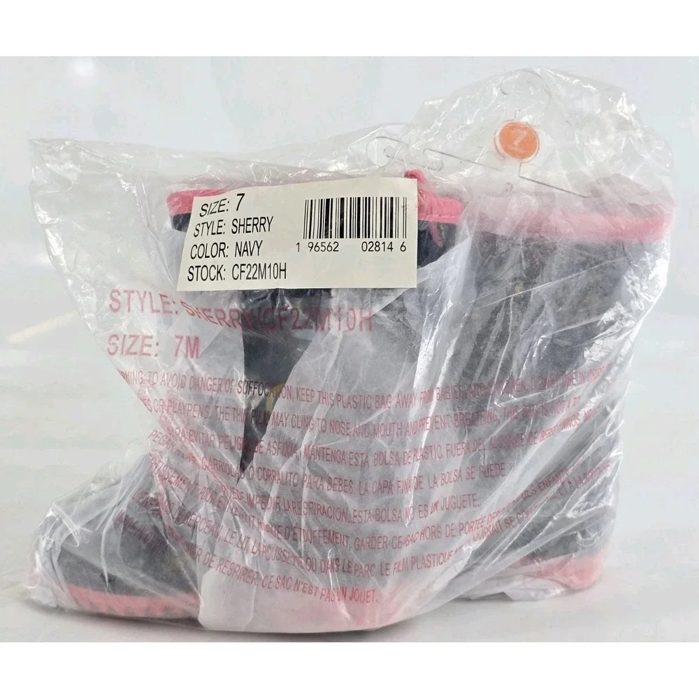 Carter's Size 7 Sherry Rainbow Boots Toddler‎ Pink Navy Blue NIB